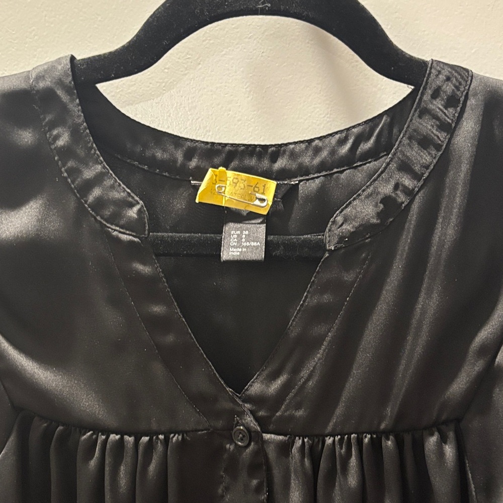 H&M Black Satin Blouse - Picture 2 of 2